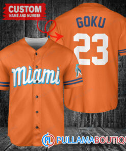 Personalized Miami Marlins Dragon Ball Z Goku Baseball Jersey