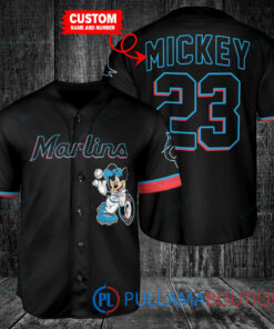 Personalized Miami Marlins x Mickey Mouse Baseball Jersey