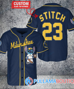 Personalized Milwaukee Brewers Stitch Baseball Jersey Navy