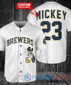 Personalized Milwaukee Brewers x Mickey Mouse Baseball Jersey