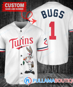 Personalized Minnesota Twins Bugs Bunny Baseball Jersey White