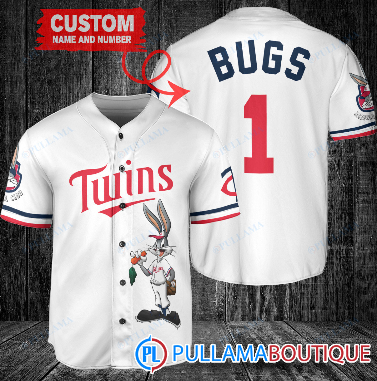 Personalized Milwaukee Brewers Bugs Bunny Baseball Jersey Navy