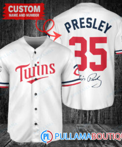 Personalized Minnesota Twins Elvis Presley Baseball Jersey White