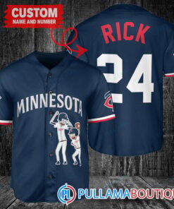 Personalized Minnesota Twins Rick and Morty Baseball Jersey Navy