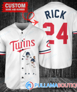 Personalized Minnesota Twins Rick and Morty Baseball Jersey White