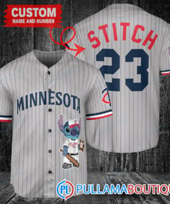 Personalized Minnesota Twins Stitch Baseball Jersey Gray Road