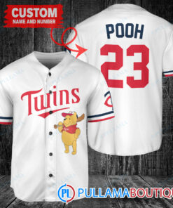 Personalized Minnesota Twins Winnie the Pooh Baseball Jersey White