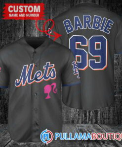 Personalized New York Mets Barbie Baseball Jersey Black