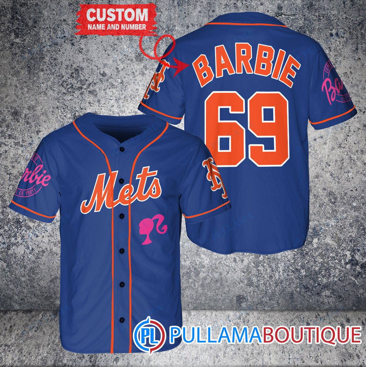 Personalized Detroit Tigers Barbie Baseball Jersey Gray