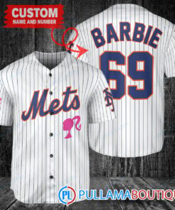 Personalized New York Mets Barbie Baseball Jersey White