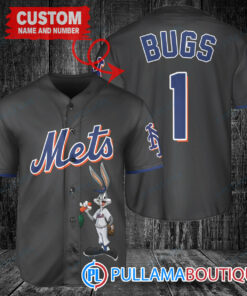 Personalized New York Mets Bugs Bunny Baseball Jersey Black