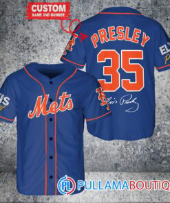 Personalized New York Mets Elvis Presley Baseball Jersey Royal