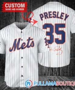 Personalized New York Mets Elvis Presley Baseball Jersey White