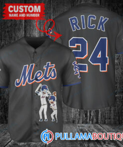 Personalized New York Mets Rick and Morty Baseball Jersey Black