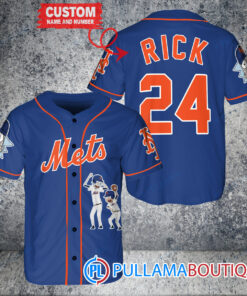 Personalized New York Mets Rick and Morty Baseball Jersey Royal