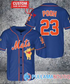 Personalized New York Mets Winnie the Pooh Baseball Jersey Royal