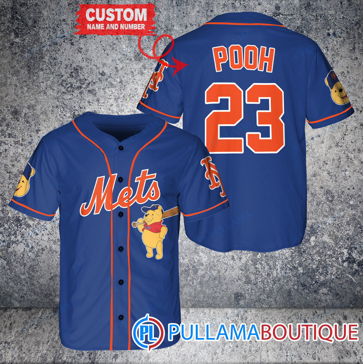 Personalized Minnesota Twins Winnie the Pooh Baseball Jersey Navy