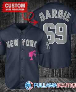 Personalized New York Yankees Barbie Baseball Jersey Navy