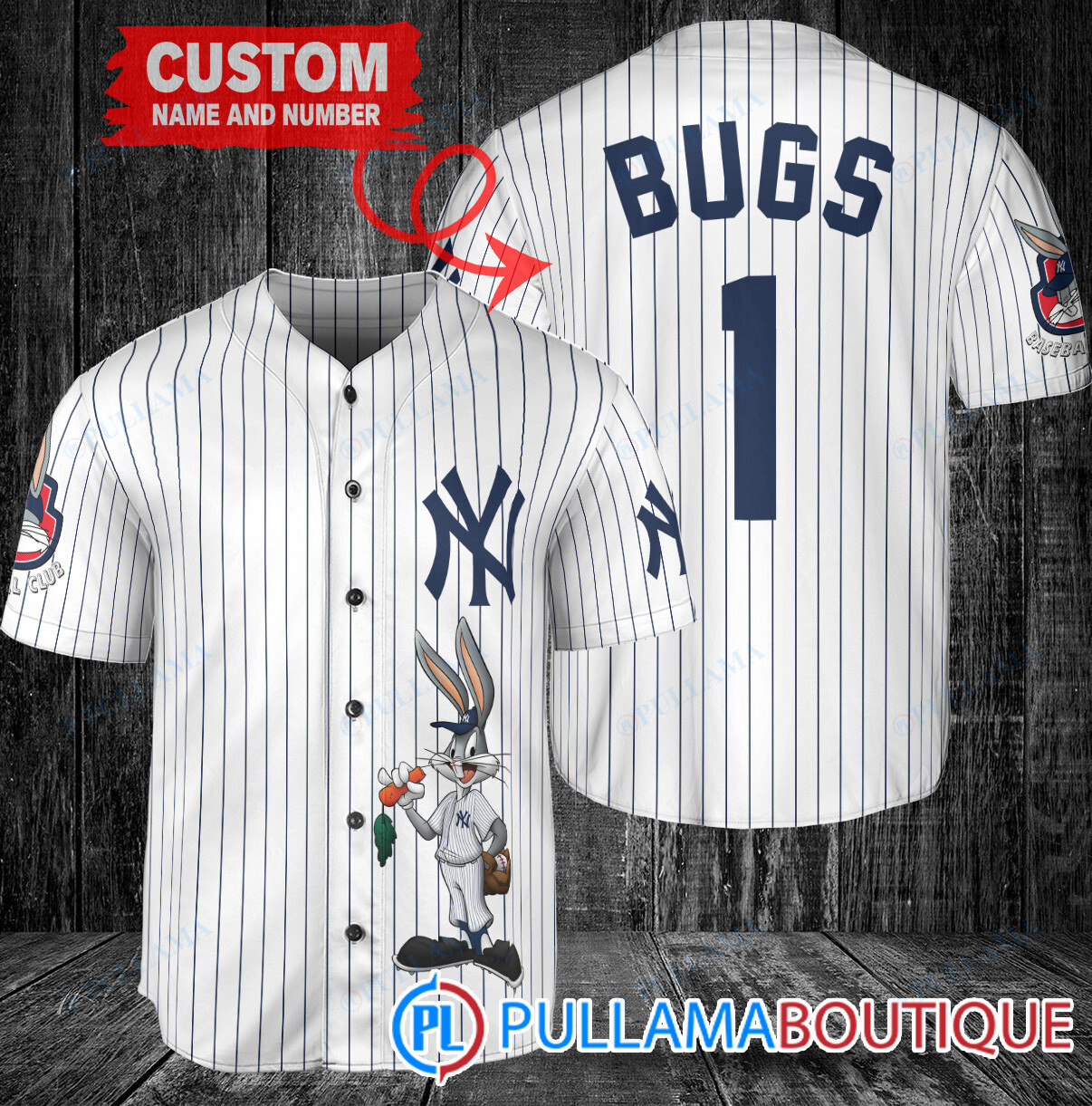 Personalized Houston Astros Bugs Bunny Baseball Jersey Gray