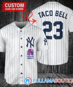 Personalized New York Yankees Taco Bell Baseball Jersey White