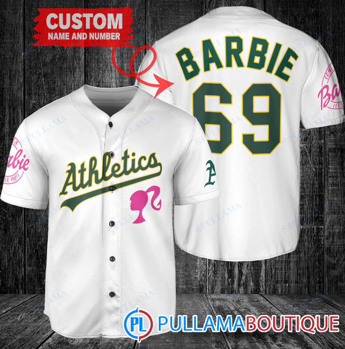 Personalized Detroit Tigers Barbie Baseball Jersey White