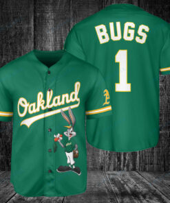 Personalized Oakland Athletics Bugs Bunny Baseball Jersey Green