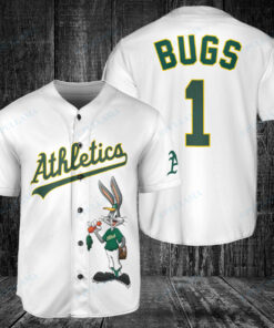 Personalized Oakland Athletics Bugs Bunny Baseball Jersey White