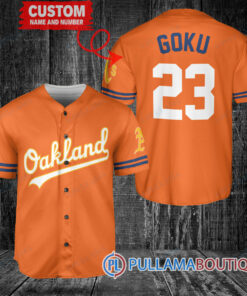 Personalized Oakland Athletics Dragon Ball Z Goku Baseball Jersey