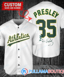 Personalized Oakland Athletics Elvis Presley Baseball Jersey White