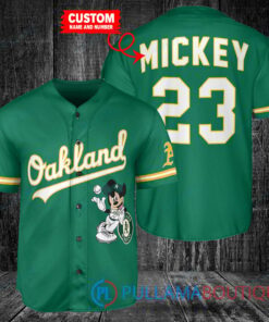 Personalized Oakland Athletics Mickey Mouse Baseball Jersey