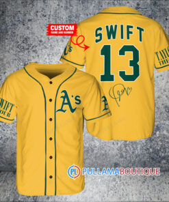 Personalized Oakland Athletics x Taylor Swift Baseball Jersey