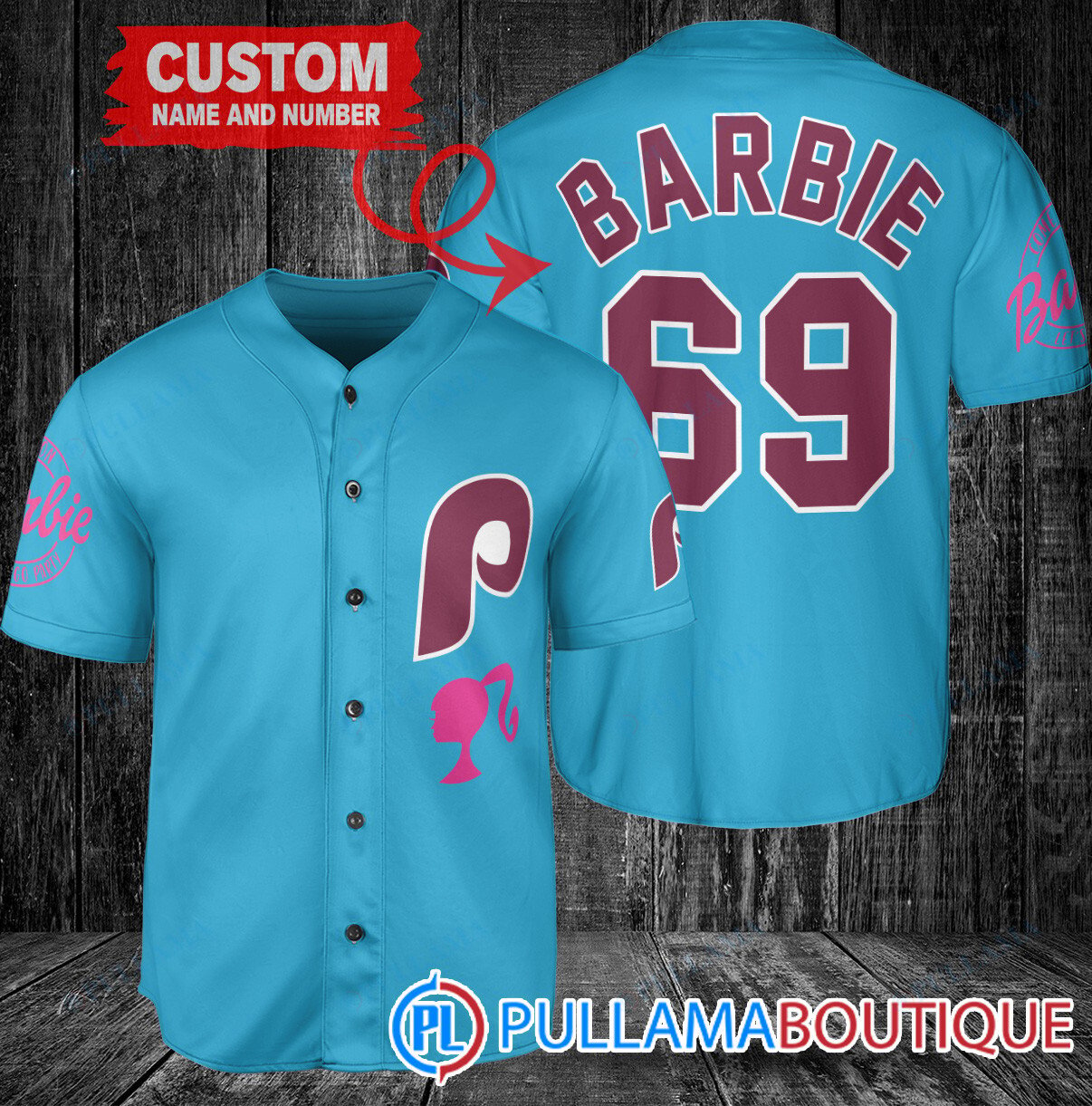 Personalized Milwaukee Brewers Barbie Baseball Jersey Cream