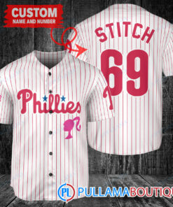 Personalized Philadelphia Phillies Barbie Baseball Jersey White