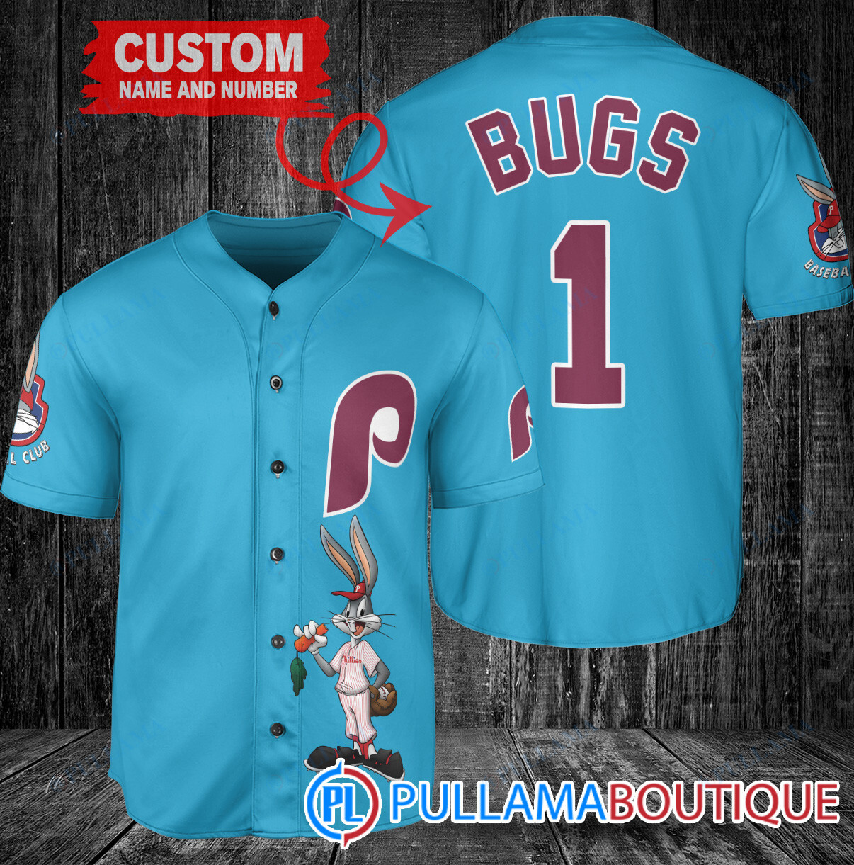 Personalized Tampa Bay Rays Bugs Bunny Baseball Jersey White Alternate Replica