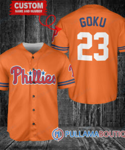 Personalized Philadelphia Phillies Dragon Ball Z Goku Baseball Jersey