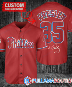 Personalized Philadelphia Phillies Elvis Presley Baseball Jersey Red