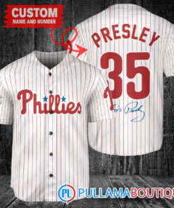 Personalized Philadelphia Phillies Elvis Presley Baseball Jersey White