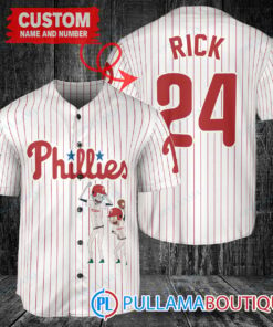 Personalized Philadelphia Phillies Rick and Morty Baseball Jersey White