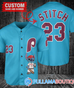 Personalized Philadelphia Phillies Stitch Baseball Jersey Light Blue