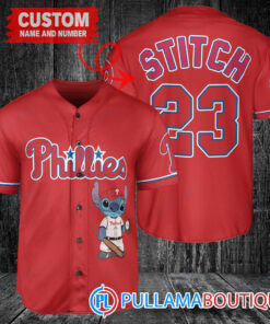 Personalized Philadelphia Phillies Stitch Baseball Jersey Red