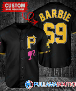 Personalized Pittsburgh Pirates Barbie Baseball Jersey Black