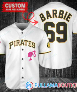 Personalized Pittsburgh Pirates Barbie Baseball Jersey White