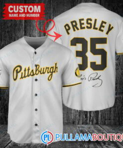 Personalized Pittsburgh Pirates Elvis Presley Baseball Jersey Gray