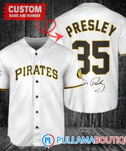 Personalized Pittsburgh Pirates Elvis Presley Baseball Jersey White