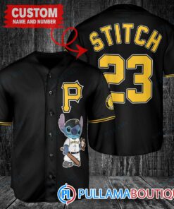 Personalized Pittsburgh Pirates Stitch Baseball Jersey Black