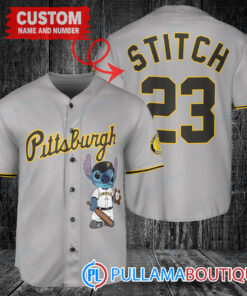 Personalized Pittsburgh Pirates Stitch Baseball Jersey Gray