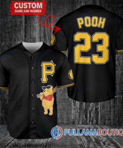 Personalized Pittsburgh Pirates Winnie the Pooh Baseball Jersey Black