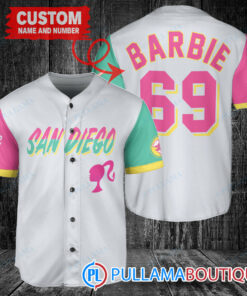 Personalized San Diego Padres Barbie Baseball Jersey White