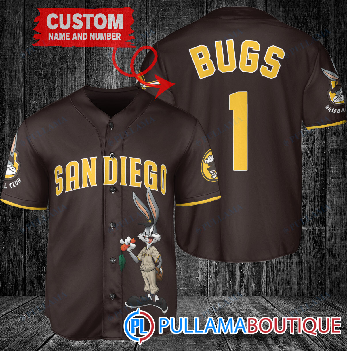 Personalized San Francisco Giants Bugs Bunny Baseball Jersey Black