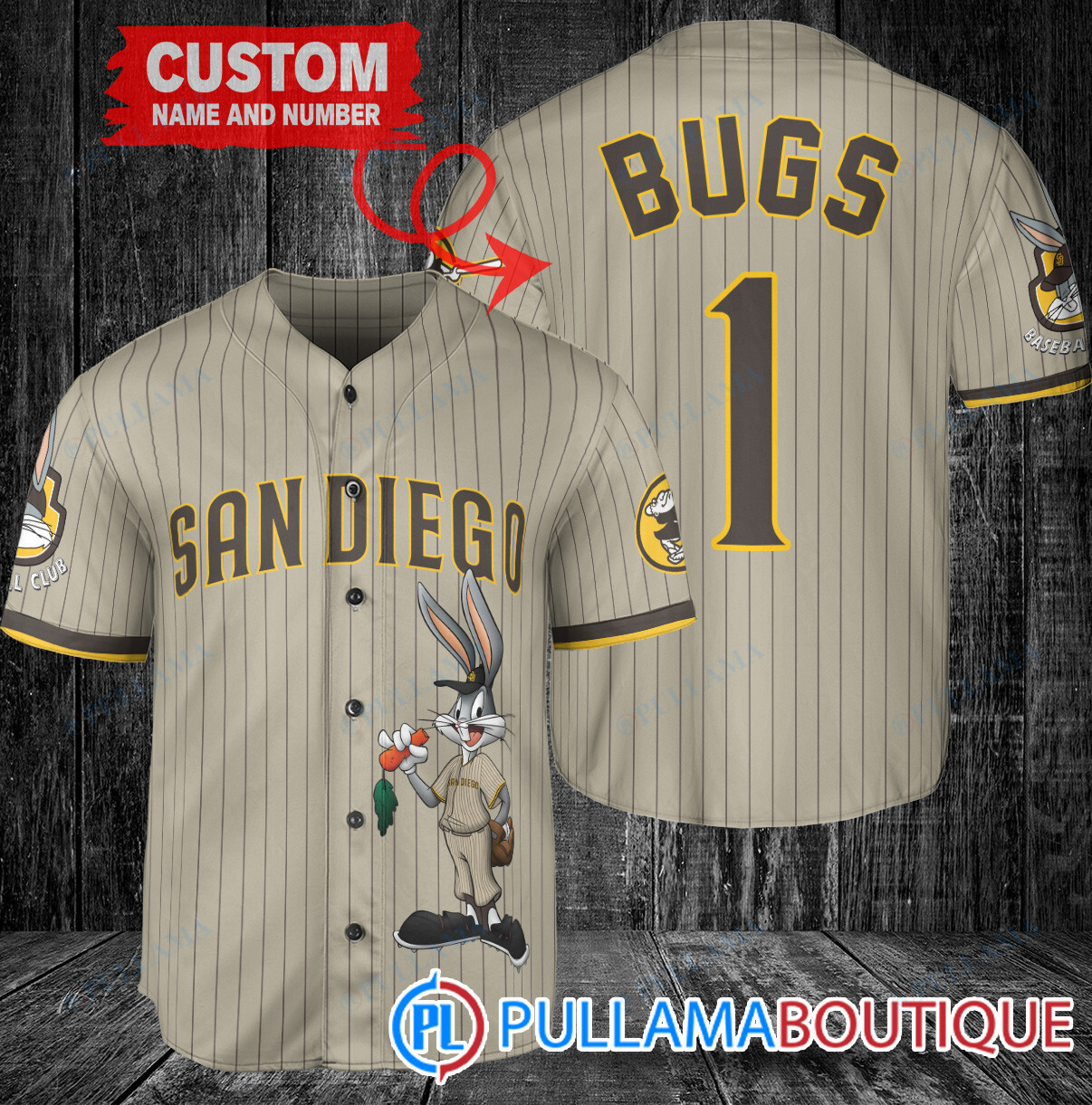 Personalized Seattle Mariners Bugs Bunny Baseball Jersey Navy